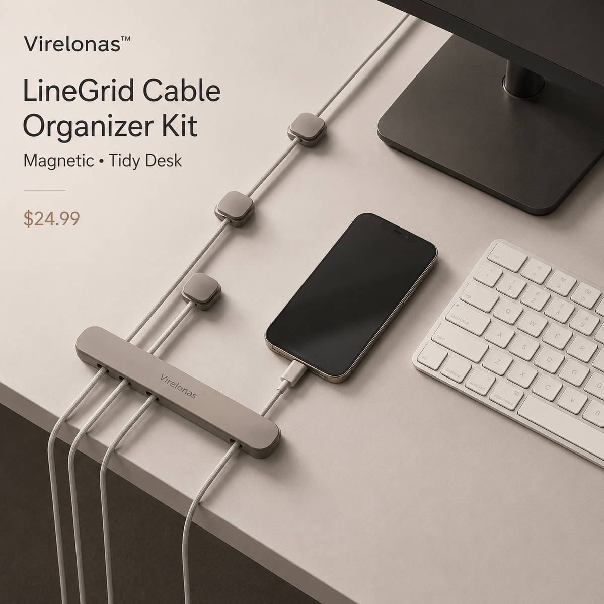 Virelonas™ LineGrid Cable Organizer Kit