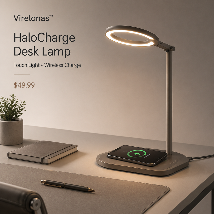 Virelonas™ HaloCharge Wireless Charging Desk Lamp