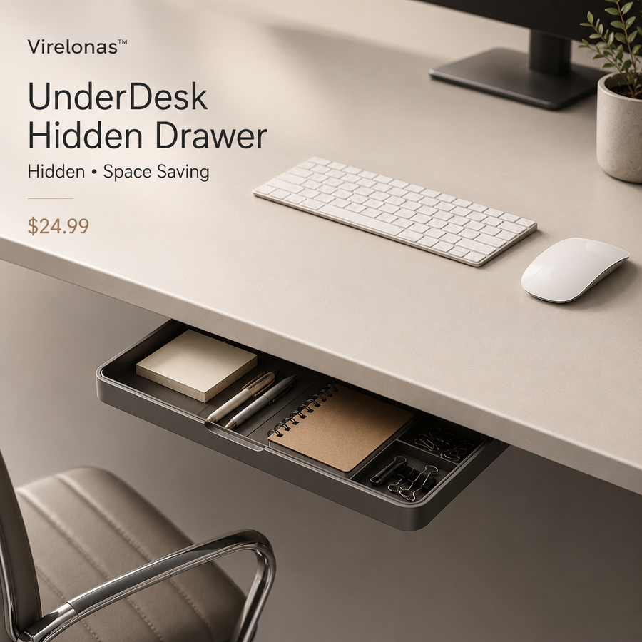 Virelonas™ UnderDesk Hidden Storage Drawer