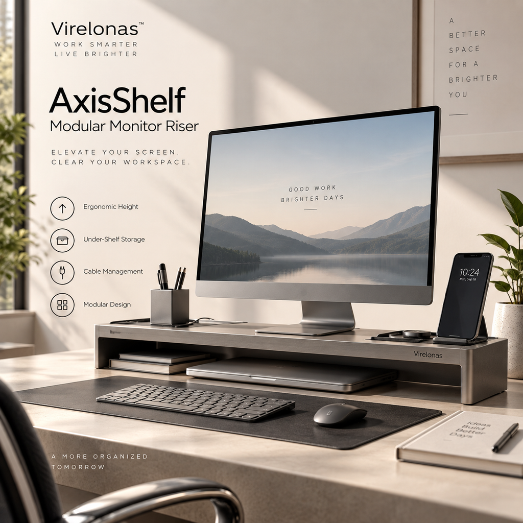 Virelonas™ AxisShelf Modular Monitor Riser