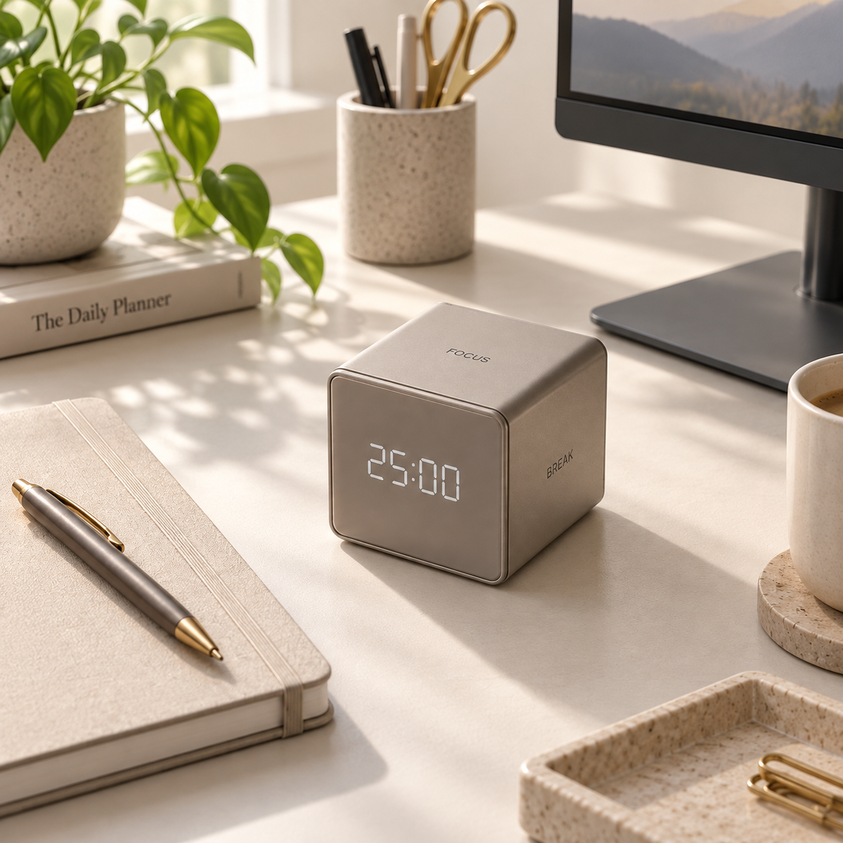 Virelonas™ FocusCube Smart Productivity Timer