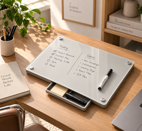 Virelonas™ ClearPlan Desktop Glass Board