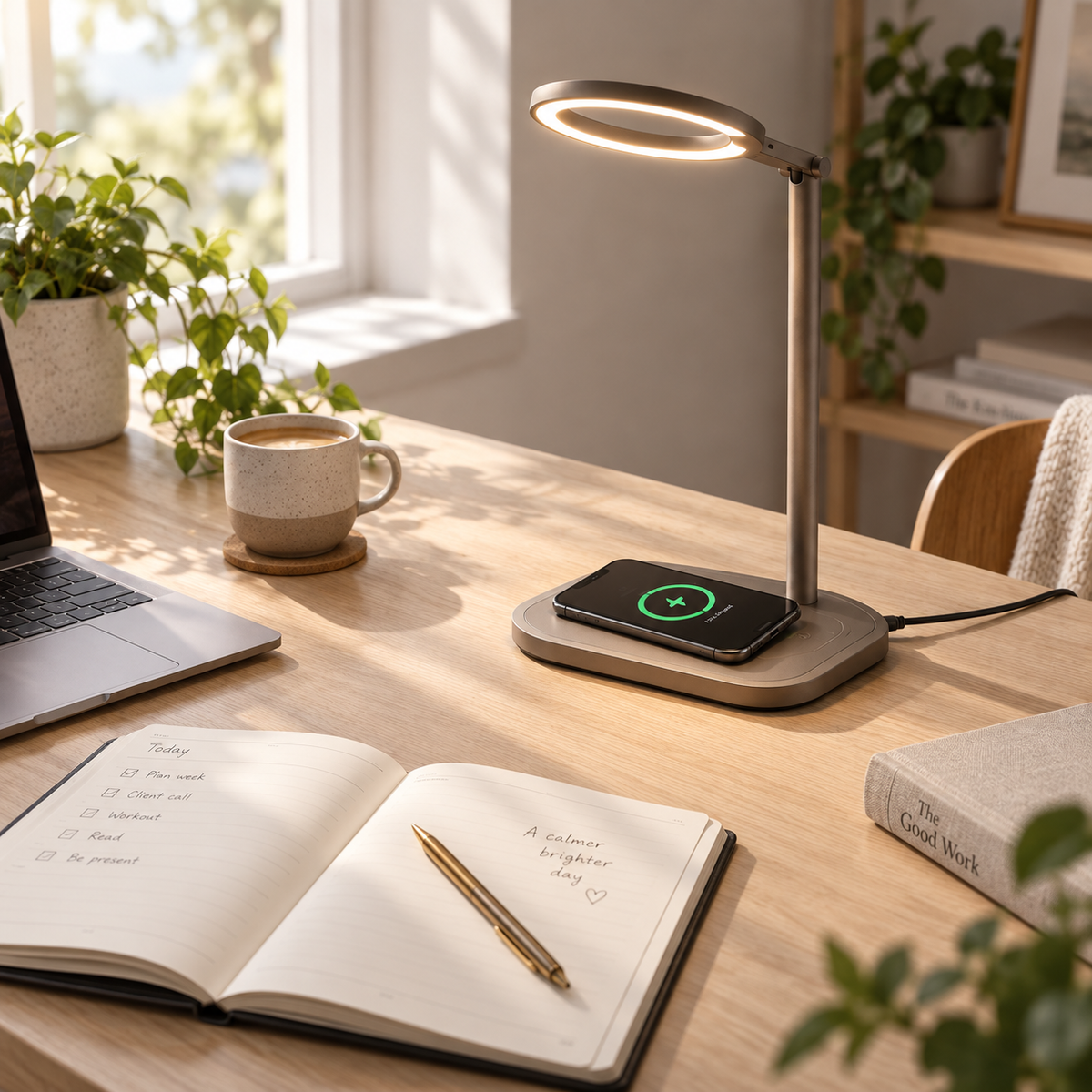 Virelonas™ HaloCharge Wireless Charging Desk Lamp